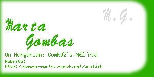 marta gombas business card